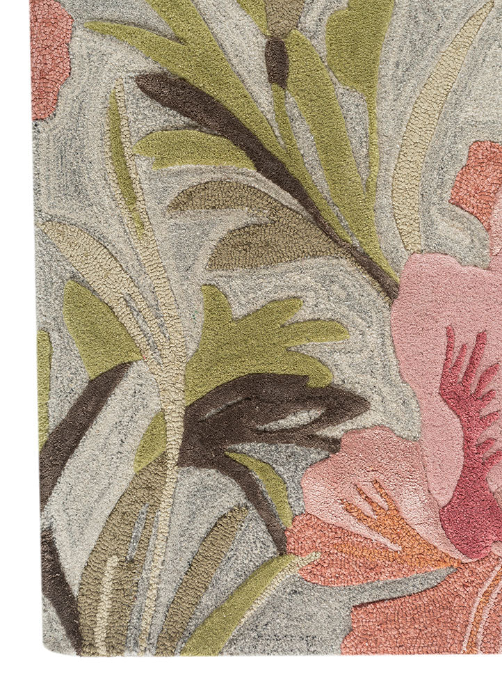 Hand tufted wool rug side edge view highlighting clean finishing strong structure and durable handcrafted wool construction.