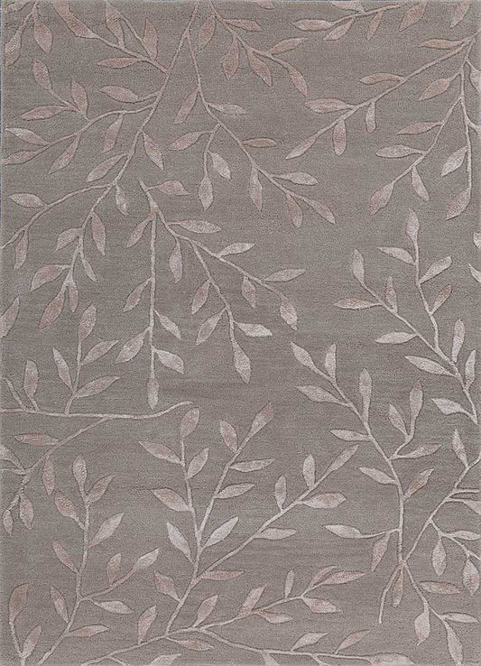 Botanical Vine hand-tufted wool rug top view showing full floral vine design