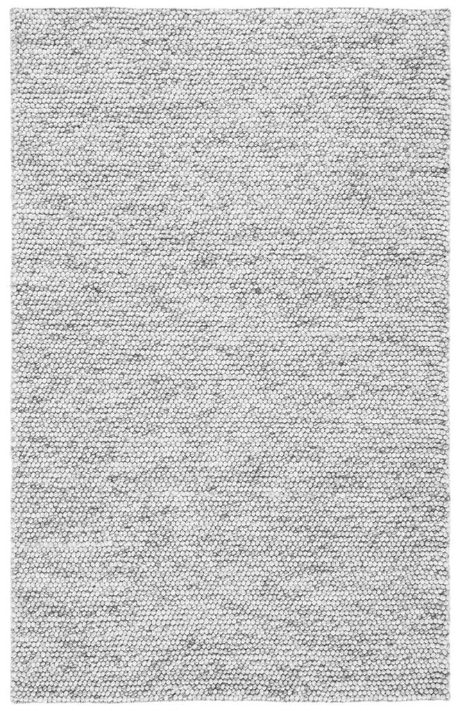 Top view of pebble texture flatweave pure wool rug in neutral tone