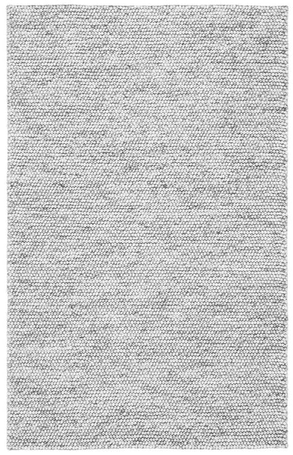 Top view of pebble texture flatweave pure wool rug in neutral tone