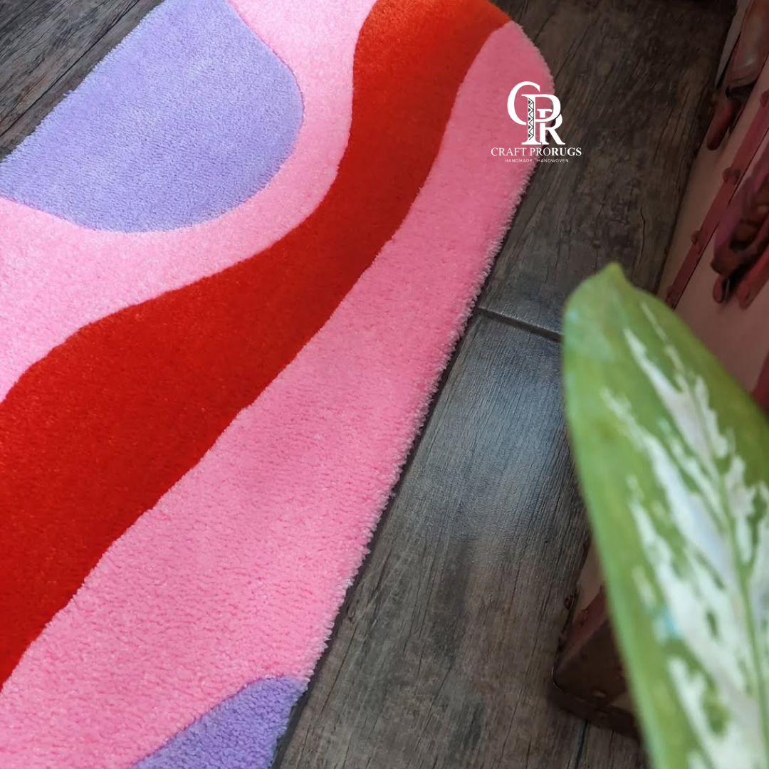 Soft Vibe Rug corner close-up showing soft fibers and premium handmade finish