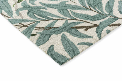 Corner detail of Willow Leafy Arbour hand tufted wool rug showing clean finishing and premium hand tufted wool quality.